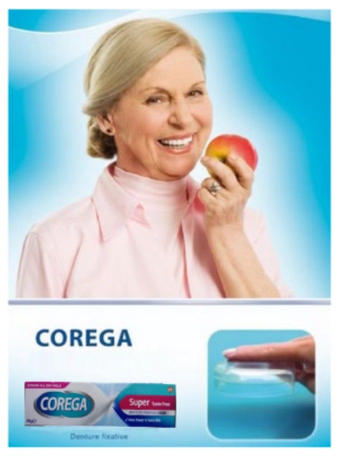 COREGA 2 Pack of Corega Strong Hold All Day Long Denture Adhesive Flavor-Free Cream 40G