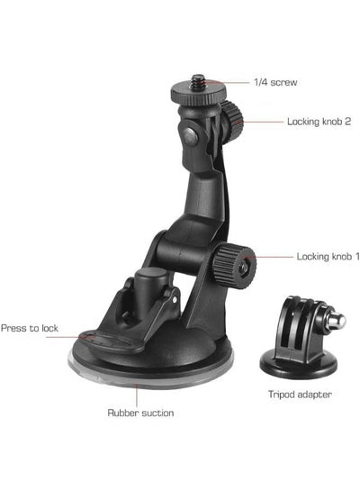 ملحقات كاميرا الحركة مع قاعدة تثبيت للسيارة مع محول ثلاثي القوائم متوافق مع GoPro