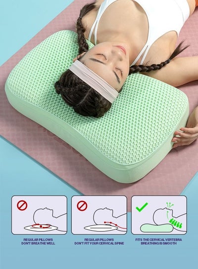 وسادة نوم مريحة وسادة بكتين عنق الرحم على شكل موجة مع جل تبريد عالي المرونة