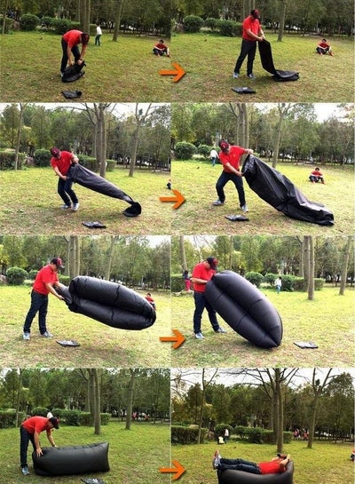 Fast Air Inflatable Sofa Lazy Air Bed Chair Couch Air Bag Available Colors Blue