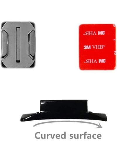 4 Pieces Flat & Curved Helmet Mount Set with Strong Adhesive Sticker Compatible with GoPro Hero 9 8 7 6 5+ Yi 4K Action Camera