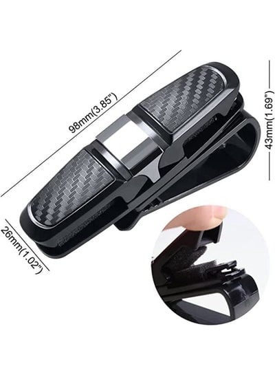 2 Pieces Sun Glasses Holder Clip Hanger for Car Sun Visor Mount Ticket Card Clip Sun Glasses and Eye Glasses Double-End Clip Holder for your Car 180° Rotational Glasses Holder