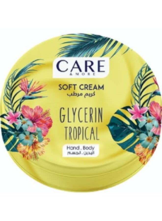 Care & More Soft Cream With Glycerin Mixed Berries +Tropical + Strawberry 3PCS