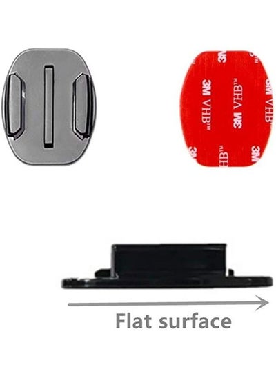 4 Pieces Flat & Curved Helmet Mount Set with Strong Adhesive Sticker Compatible with GoPro Hero 9 8 7 6 5+ Yi 4K Action Camera