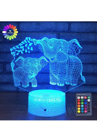 Elephant 3D Night Light for Kids 3D Lamp with 16 Colors Changing Remote Control Elephant Toys 10 9 3 5 2 8 1 7 6 4 Year Old Girls Women Baby Boys Gifts