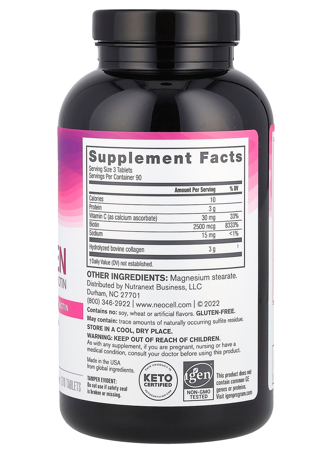NEOCELL Super Collagen, + Vitamin C & Biotin, 270 Tablets