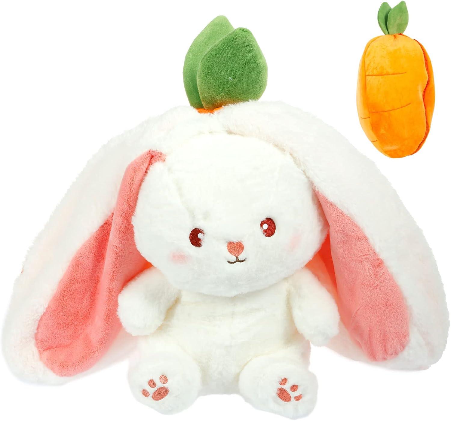 لعبة أرنب عيد الفصح المحشوة، ألعاب أرنب لطيفة، لعبة الغميضة، أرانب في جزرة، دمية أرنب جزرة قابلة للعكس، أرنب محشو ناعم للأطفال في عيد الفصح، الأولاد والبنات -RLA (أرنب جزرة، 35 سم)
