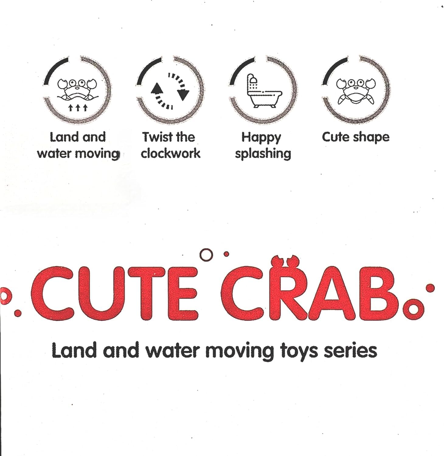 لعبة حمام سرطان البحر اللطيفة، لعبة أرض وماء متحركة مع مفتاح زنبركي وخيط سحب. رفيق مشي للأطفال بدون بطارية (أزرق)