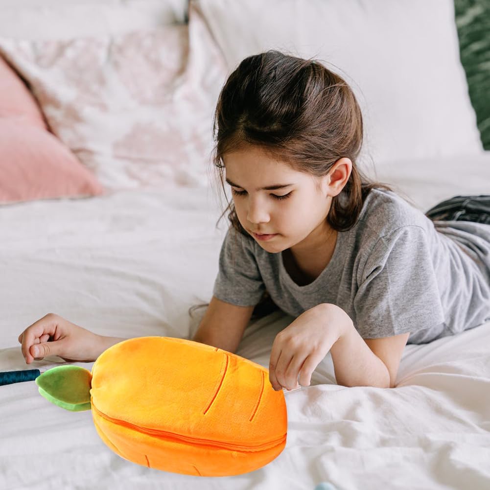 SiSfeL 25 cm Carrot Rabbit with Zip, Rabbit Plush, Plush Toy Rabbit, Rabbit Cuddly Toy, Plush Toy, Funny Rabbit Plush Toy Doll Gift for Children