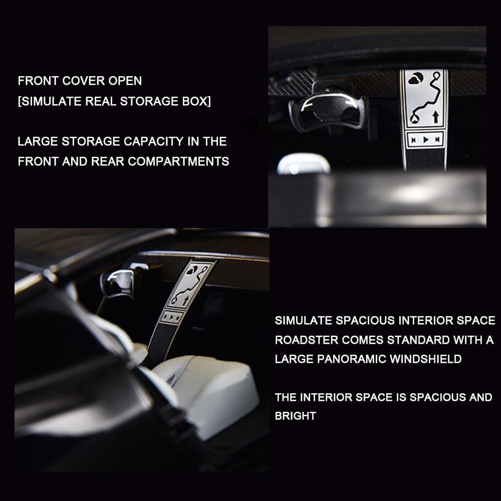 سيارة رودستر مصبوبة بمقياس 1/24 من EROCK مع وظيفة السحب للخلف والصوت والضوء، مركبات معدنية من سبائك معدنية، سيارة رودستر لعبة مثالية للتجميع للأطفال والبالغين المتحمسين، هدية رائعة لأعياد الميلاد (أخضر)