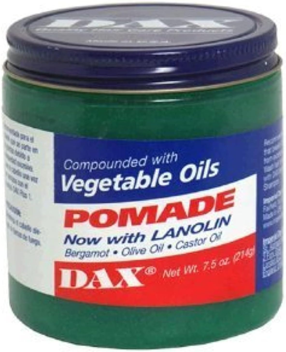 DAX Pomade Compounded With Vegetable Oils Jars 7.5 Ounce