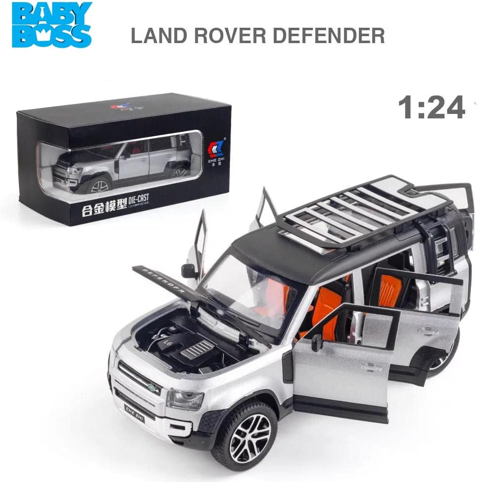 سيارة بيبي بوس ديفندر مصبوبة بمقياس 1:24 مع إضاءة وصوت للأطفال