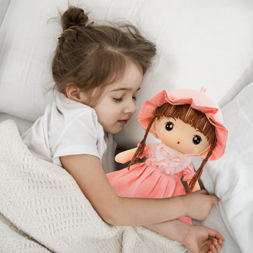 JAWSEU Cuddly Doll, Soft Rag Doll, Girls Plush Doll, Stuffed Dolls with Clothes, Hair, Cute Princess Fairy Stuffed Toy, Fairy Tale, Princess Ragdoll Plush Toy, Gift for Baby Children