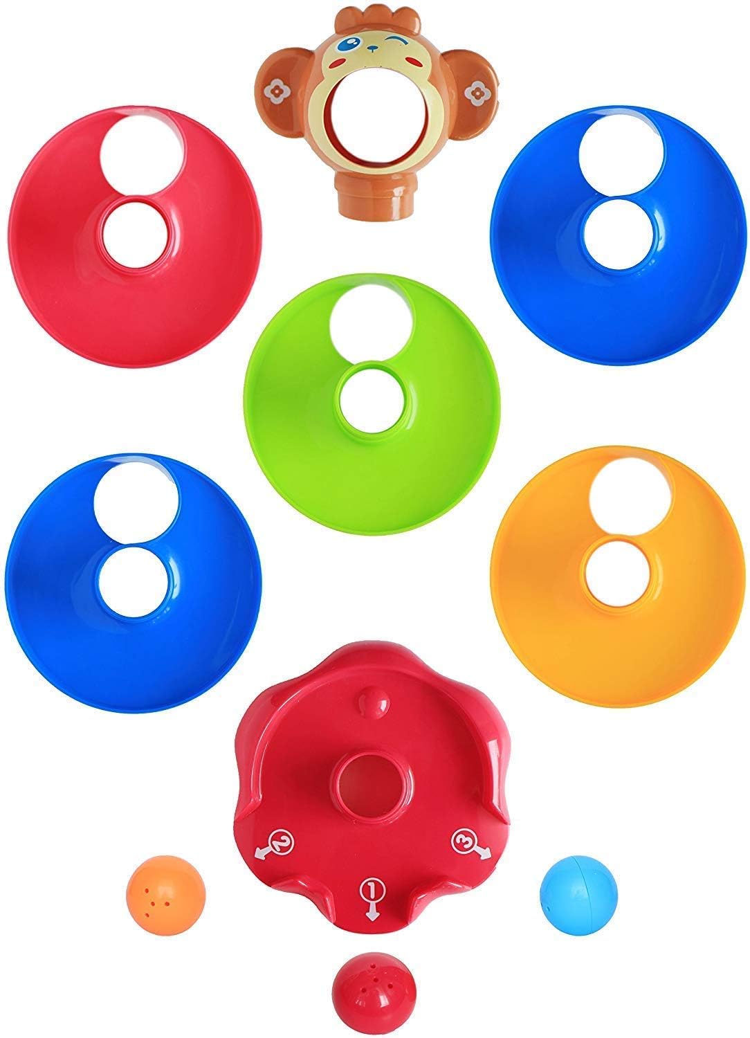 عروض مميزة على لعبة إسقاط كرة القرد للأطفال الصغار والرضع | برج جري جديد من خمس طبقات مع منحدرات دوارة و3 كرات خشخشة ألغاز | أفضل مجموعة ألعاب تعليمية للأطفال، متعددة الألوان