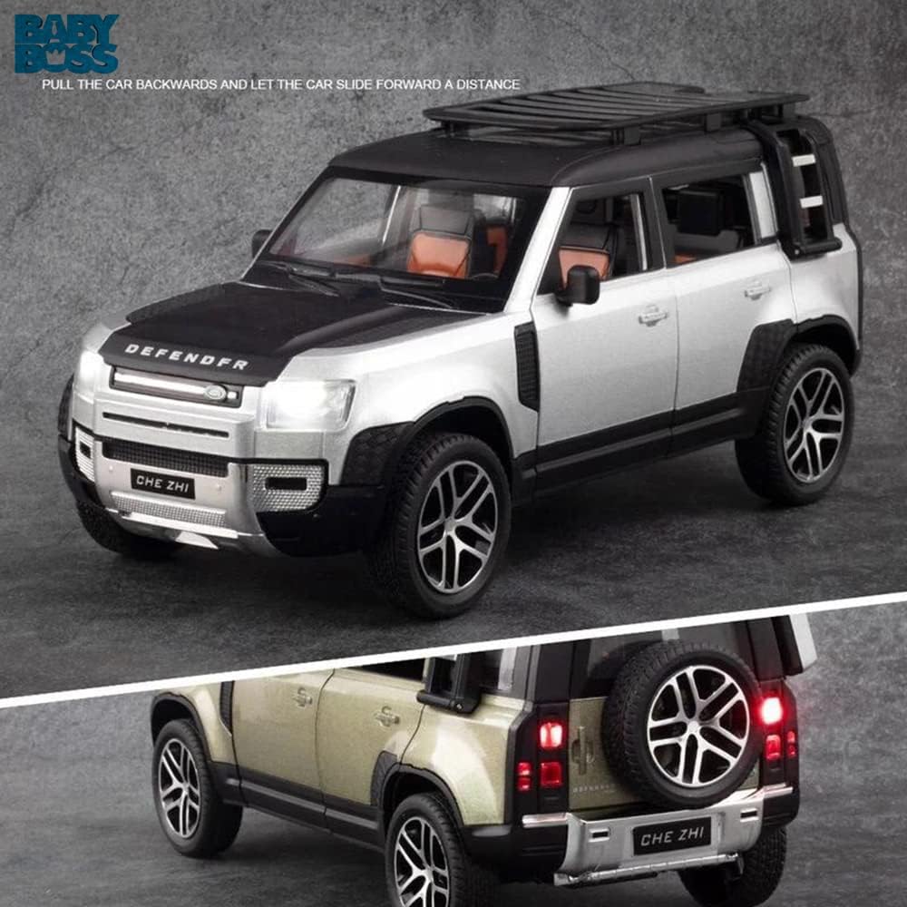 BABY BOSS 1:24 DIE CAST DEFENDER ALLOY CAR WITH LIGHT AND SOUND- GREEN