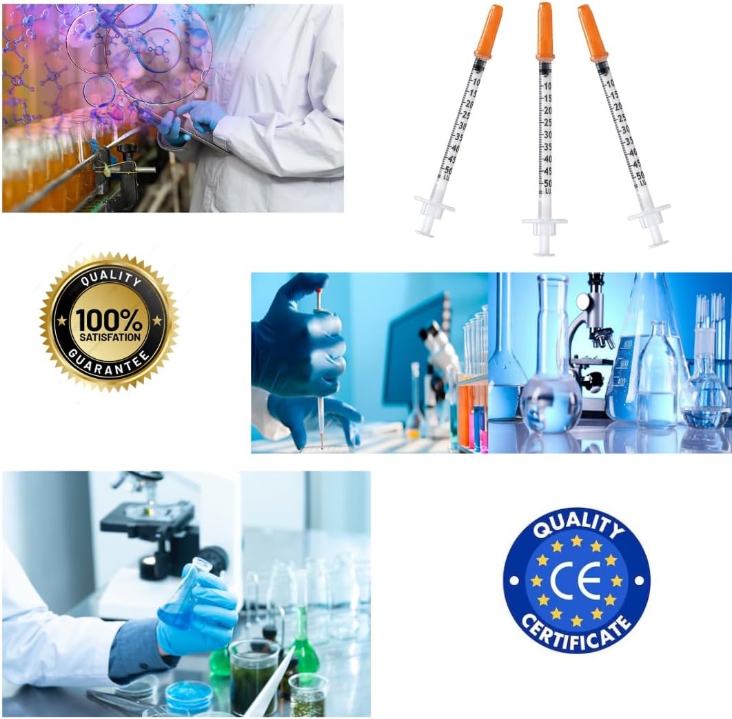 Pack of 20pcs 0.5 ml/cc Plastic Tube 31G (0.25х 8mm) Multi-Purpose Measuring Tools, Individually Wrapped, Lab Accessories (31G-8mm)