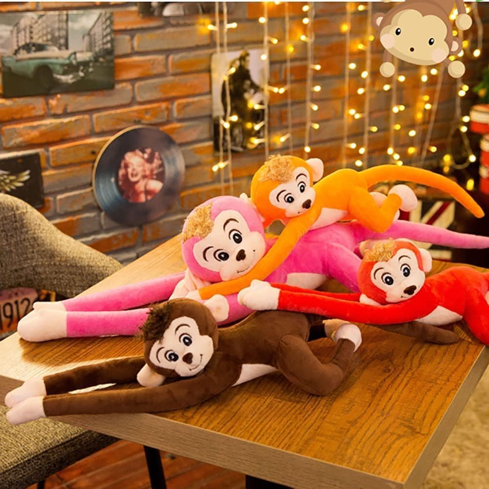 لعبة قرد محشوة معلقة من BIUBIULOVE، لعبة قرد محشوة، هدية رائعة لديكور منزل الأطفال (بني غامق، 20 بوصة)