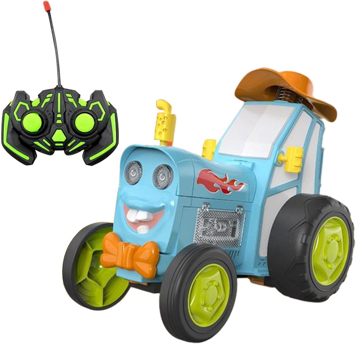 Crazy Jumping Car Rechargeable Car Toy With Music And Light RC Cars Stunt Car Toy Remote Control Train Toy Western Cowboy Style Jumping Car Toy For Kids Age 3+