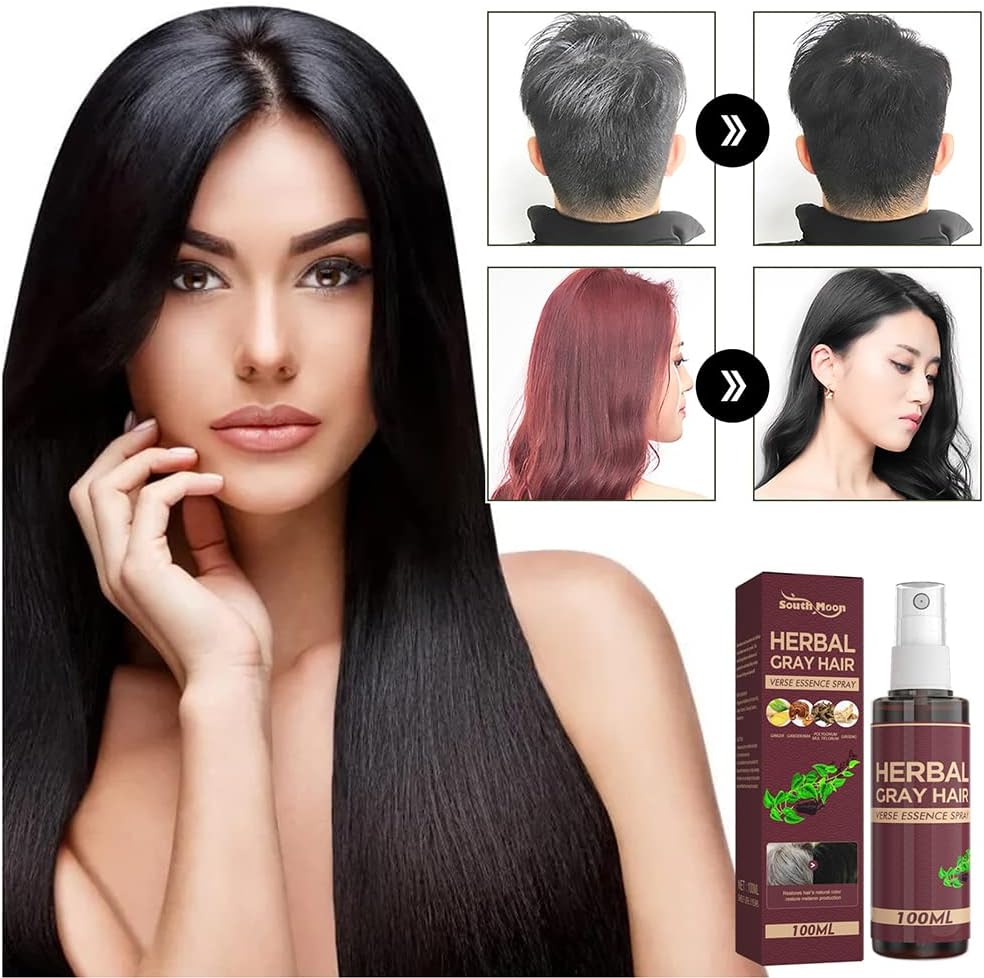 TDMKT 100ml Hair Darkening Spray, Anti-Gray Herbal Serum, Blacken and Reduce Gray Hair, Scalp Nourish Spray