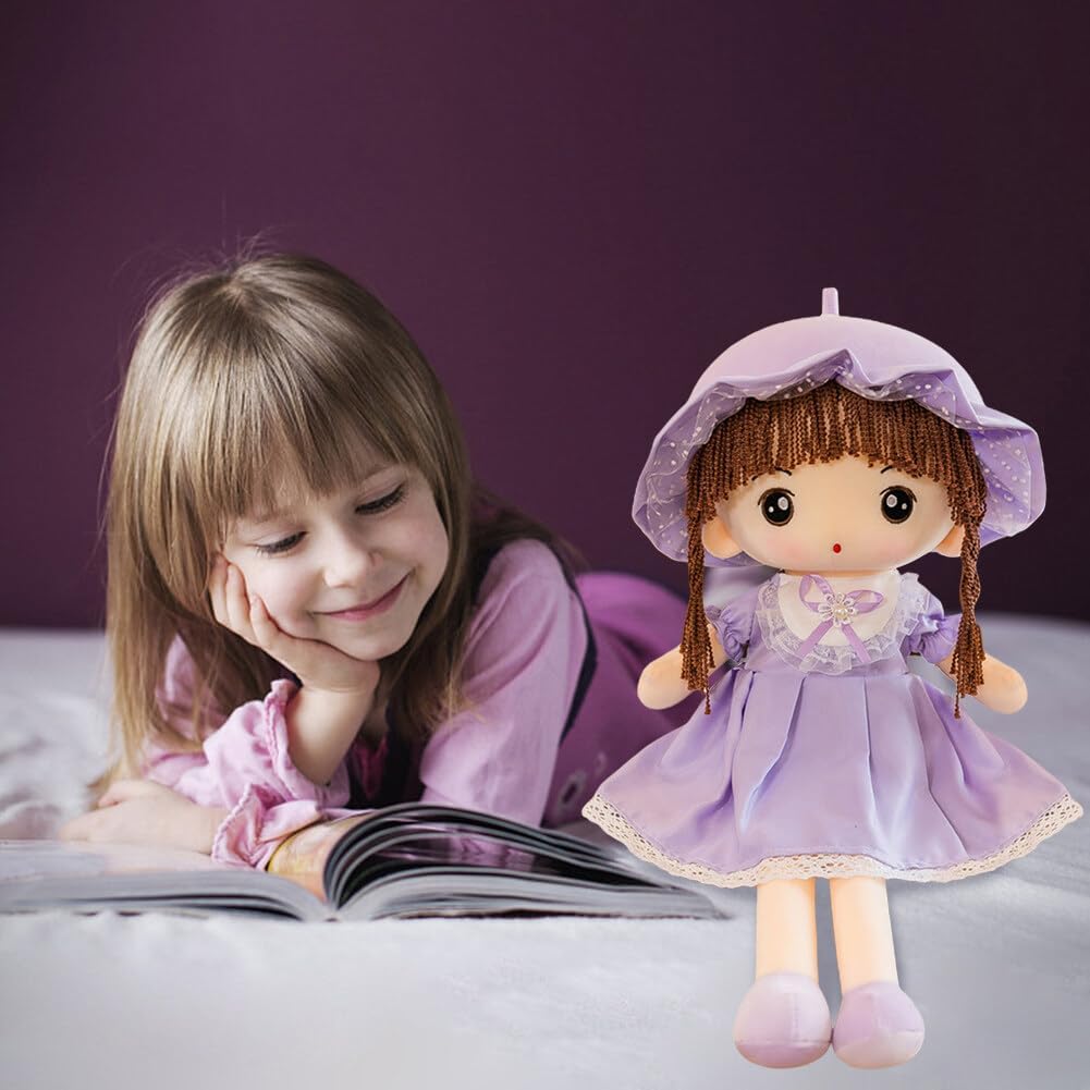 JAWSEU Cuddly Doll, Soft Rag Doll, Girls Plush Doll, Stuffed Dolls with Clothes, Hair, Cute Princess Fairy Stuffed Toy, Fairy Tale, Princess Ragdoll Plush Toy, Gift for Baby Children