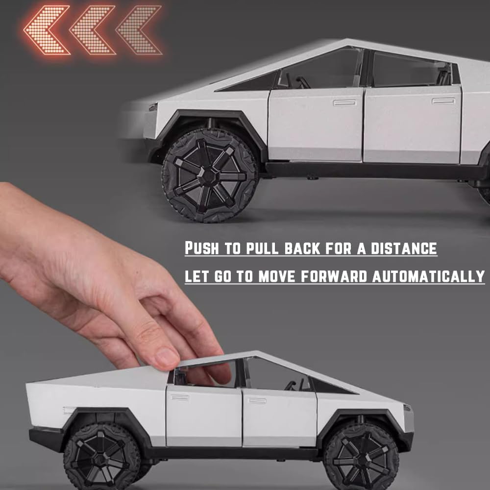 1/24 Toy Truck Model Pickup Truck with RV Motorcycle, Alloy Diecast Metal Model Toy Trucks Vehicle with Sound and Light, Simulated Pick-Up Play Trucks for Kids Adults (Green)