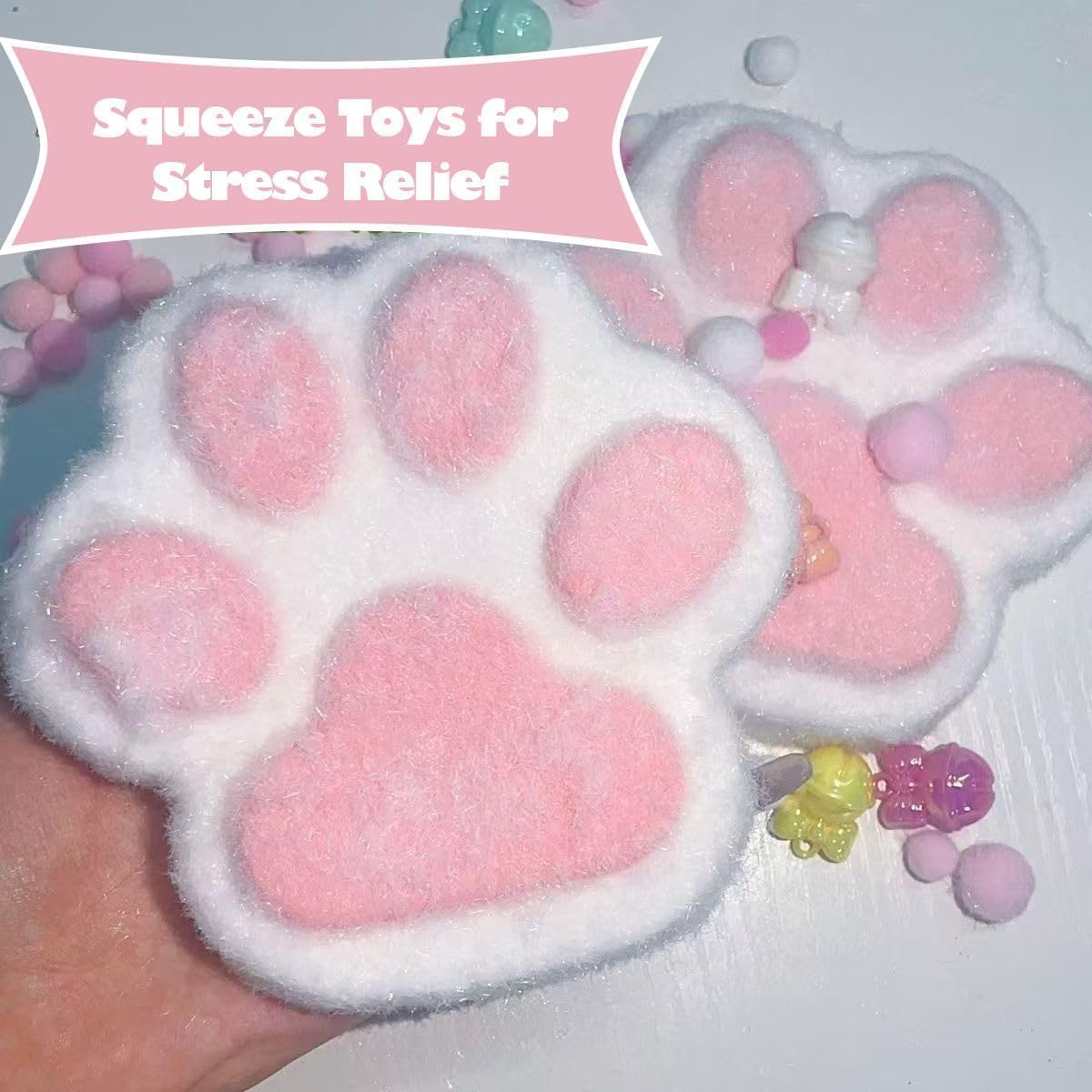 عبوتان من لعبة مخلب القطة الإسفنجية الكبيرة من تابا، لعبة وردية كاواي إسفنجية للكبار والصغار، لعبة فيدجيت ناعمة لطيفة لتخفيف التوتر