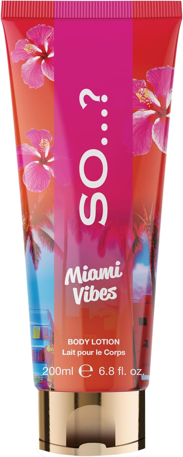 So…? Escapes Women's Miami Vibes Fruity and Floral Hydrating Body Lotion 200ml With Sweet Pear, Green Melon and Apple Blossom Fragrance, Cruelty Free