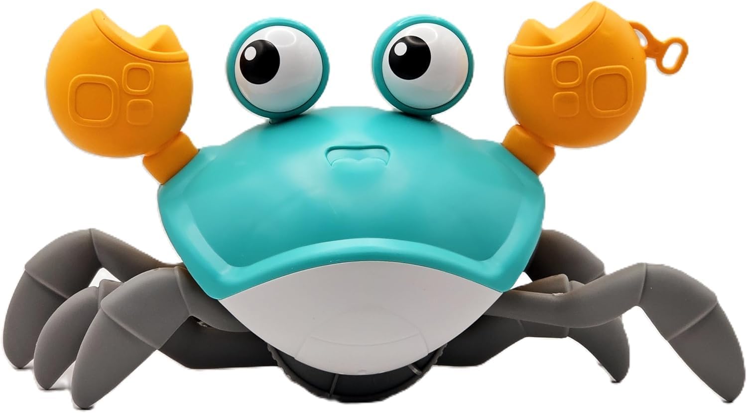 لعبة حمام سرطان البحر اللطيفة، لعبة أرض وماء متحركة مع مفتاح زنبركي وخيط سحب. رفيق مشي للأطفال بدون بطارية (أزرق)