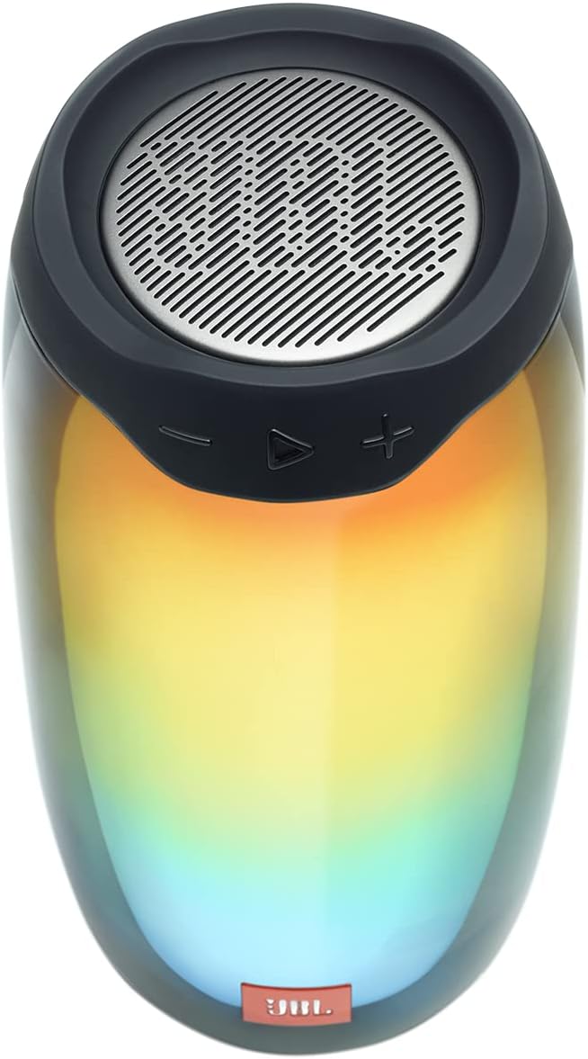 JBL Pulse 4 Portable Bluetooth Speaker, High-Resolution 360-Degree LED Lightshow, Powerful JBL Signature Sound, 12H Battery, IPX7 Waterproof, JBL Connect APP, Easy Sync - Black, JBLPULSE4BLK