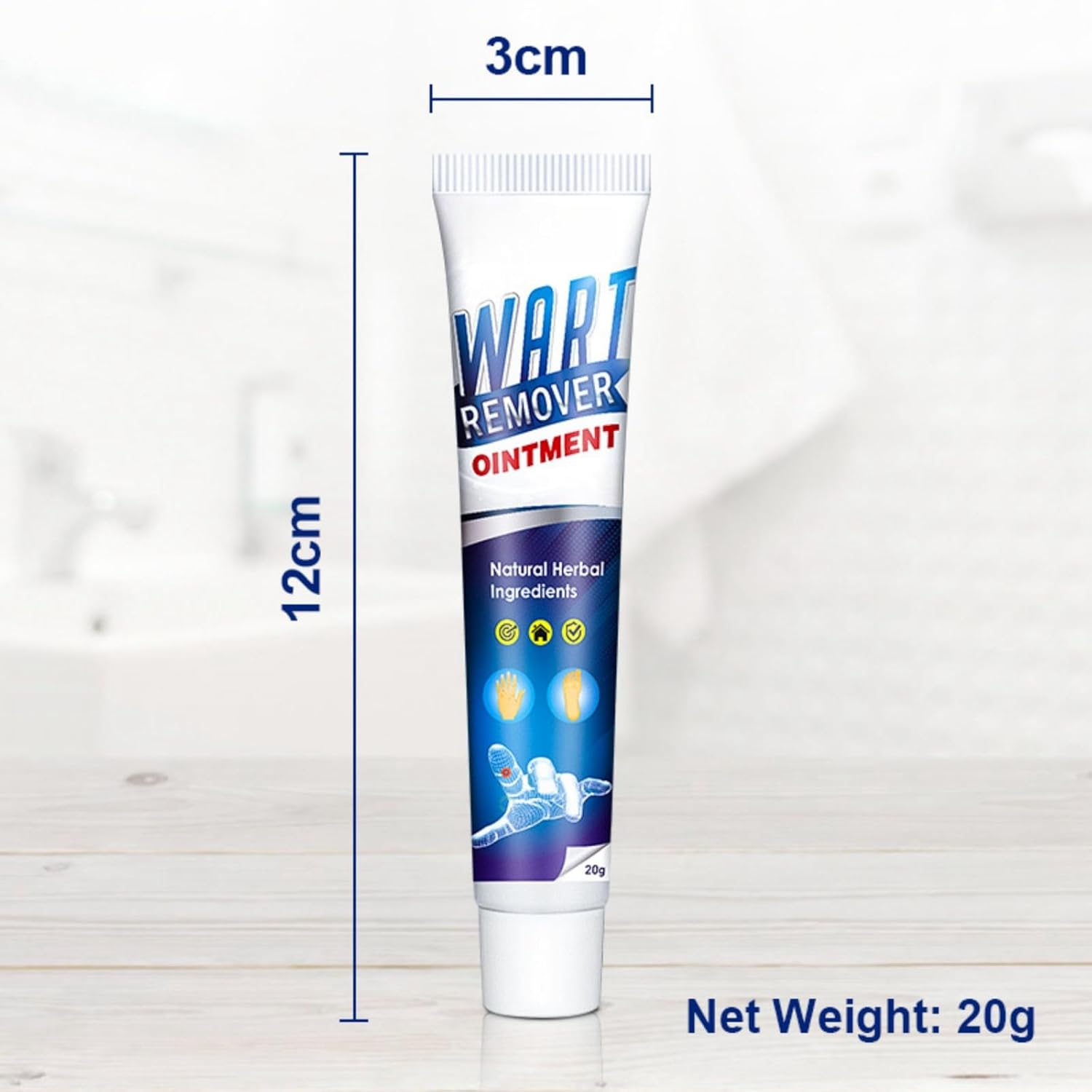 HONPOLO Wart Repair Ointment 20g for Common Warts, Plantar Warts, and Flat Warts, Fast-Acting Formula, Safe and Gentle, Non-Greasy and Absorbent, Works on Hands, Feet, Elbows, or Knees