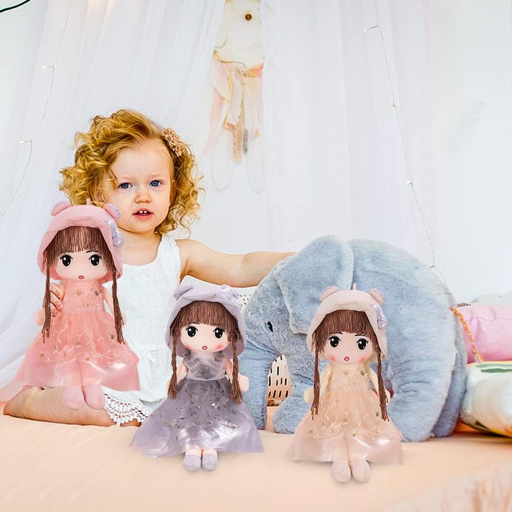 دمية الأميرة القماشية ISAKEN دمية محشوة هدية التعميد دمى محشوة لعبة قطيفة للبنات هدية عيد ميلاد للفتيات الصغيرات