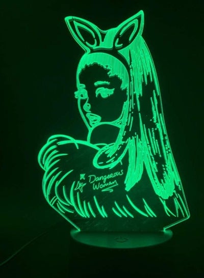 Multicolour Night Lights 3d Lamp Table Nightlight Celebrity Singer Ariana Grande Poster Cat Girl Fans Gift for Bedroom Decorative 3d LED Night Light