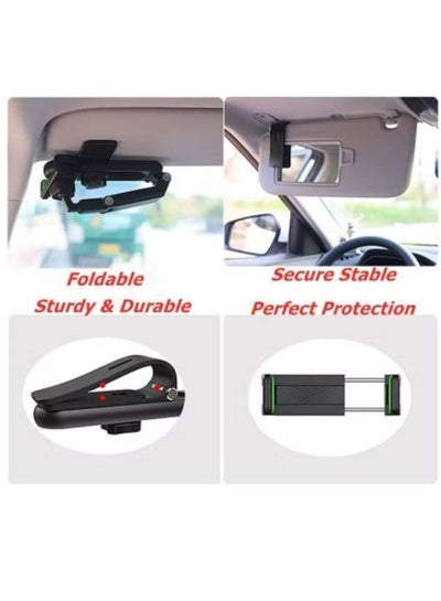 حامل هاتف خلوي واقي من الشمس للسيارة، مشبك تثبيت للهاتف الخلوي للسيارة، حامل هاتف للرؤية الخلفية بزاوية 360 درجة لواقي الشمس للسيارة