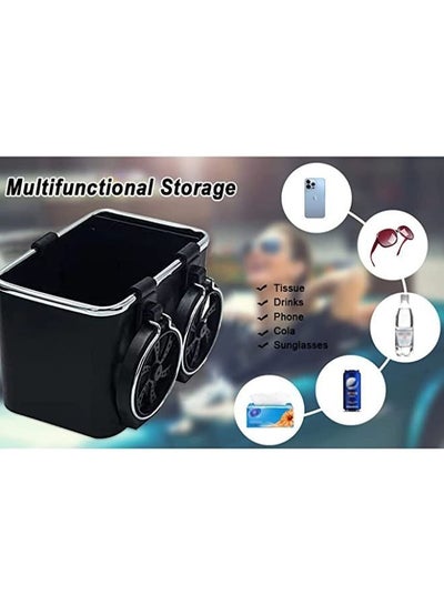 منظم جانبي لوحدة التحكم في السيارة متعدد الوظائف للهواتف المحمولة ذات كوب الماء والمناشف الورقية