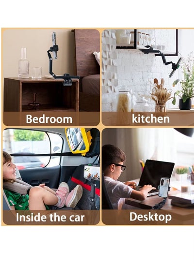 حامل هاتف خلوي واقي من الشمس للسيارة، مشبك تثبيت للهاتف الخلوي للسيارة، حامل هاتف للرؤية الخلفية بزاوية 360 درجة لواقي الشمس للسيارة