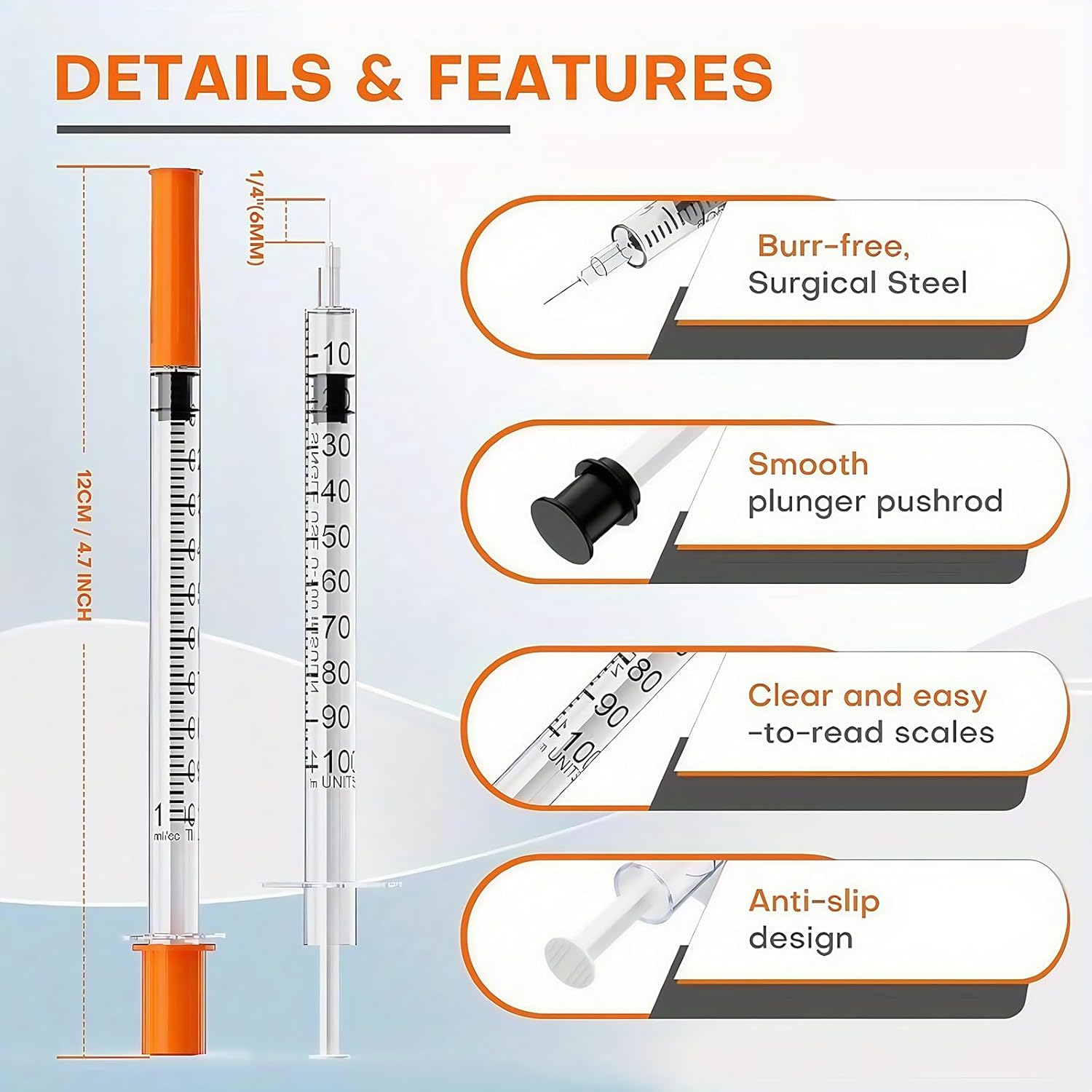 20 Pack 1 ml 31G×6 mm Plastic Measuring Tools – Individually Wrapped, Multi-Purpose