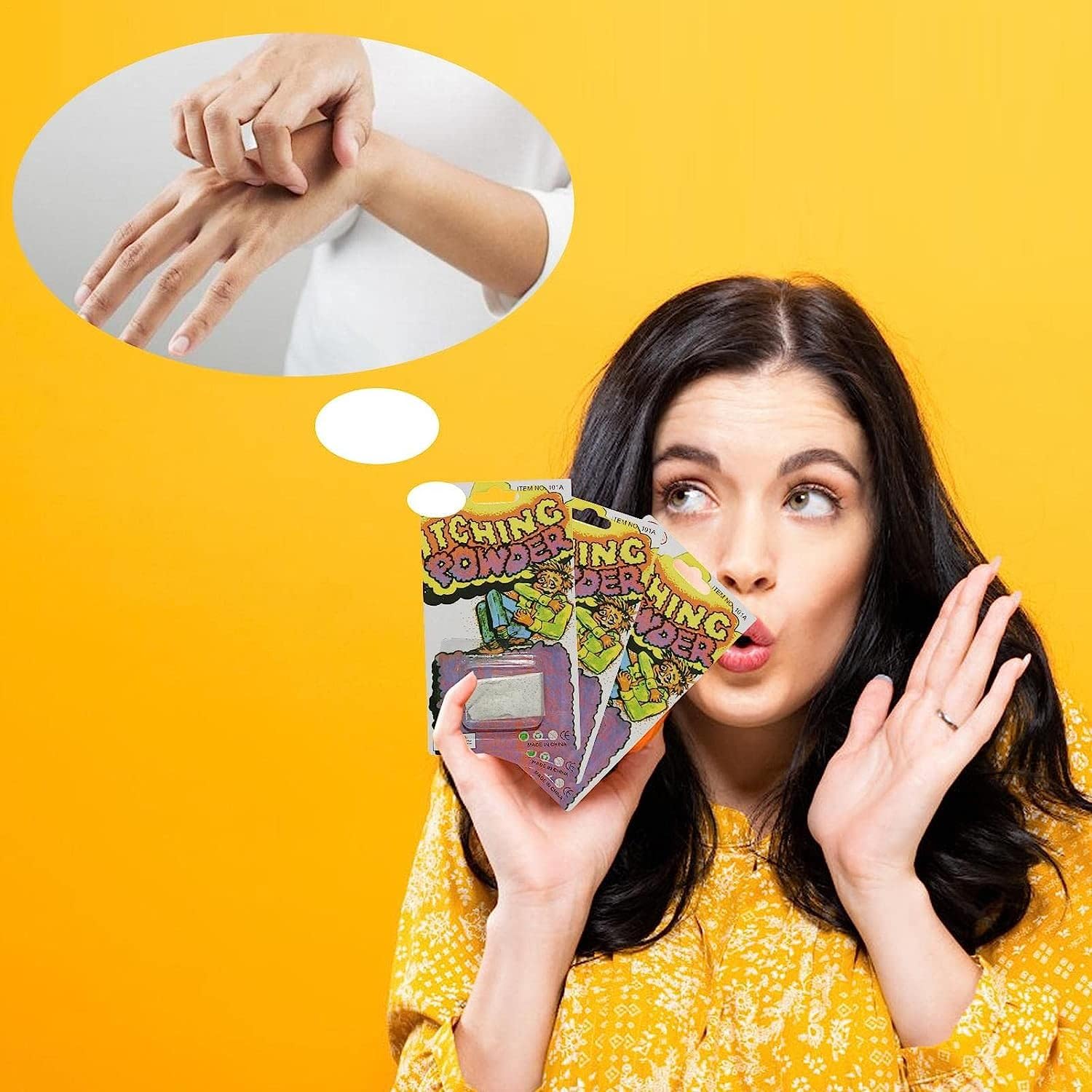 مسحوق الحكة، لعبة مزحة، مسحوق الحكة، مقلب، نكتة إبداعية، خدعة، نكتة مضحكة، خدعة، مفاجأة سحرية، كرنفال يوم كذبة أبريل، ألعاب عيد الميلاد، لوازم حفلات الهالوين