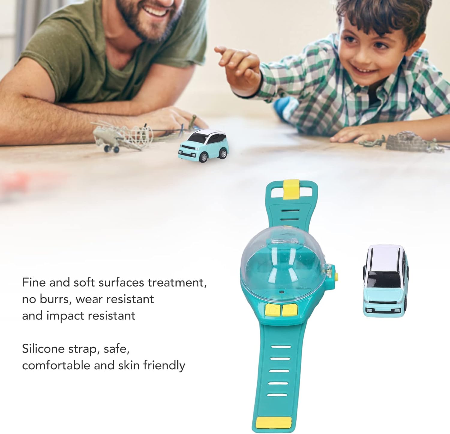 لعبة ساعة سيارة التحكم عن بعد من DNEI، ساعة سيارة صغيرة تعمل بالتحكم عن بعد، 30 مترًا، تدوم من ساعة إلى ساعتين، مع شحن USB، هدية عيد ميلاد لمن تزيد أعمارهم عن 3 سنوات (أخضر)