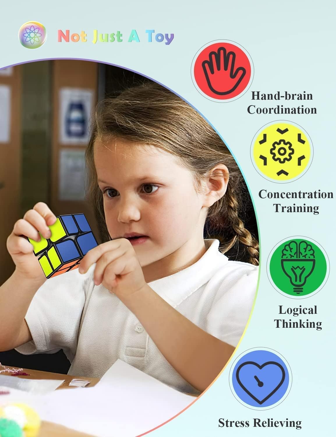 مكعب السرعة مونتشي ٢×٢، مكعب كي دي ٢×٢×٢، ملصق فائق المتانة بألوان زاهية (٢×٢×٢)