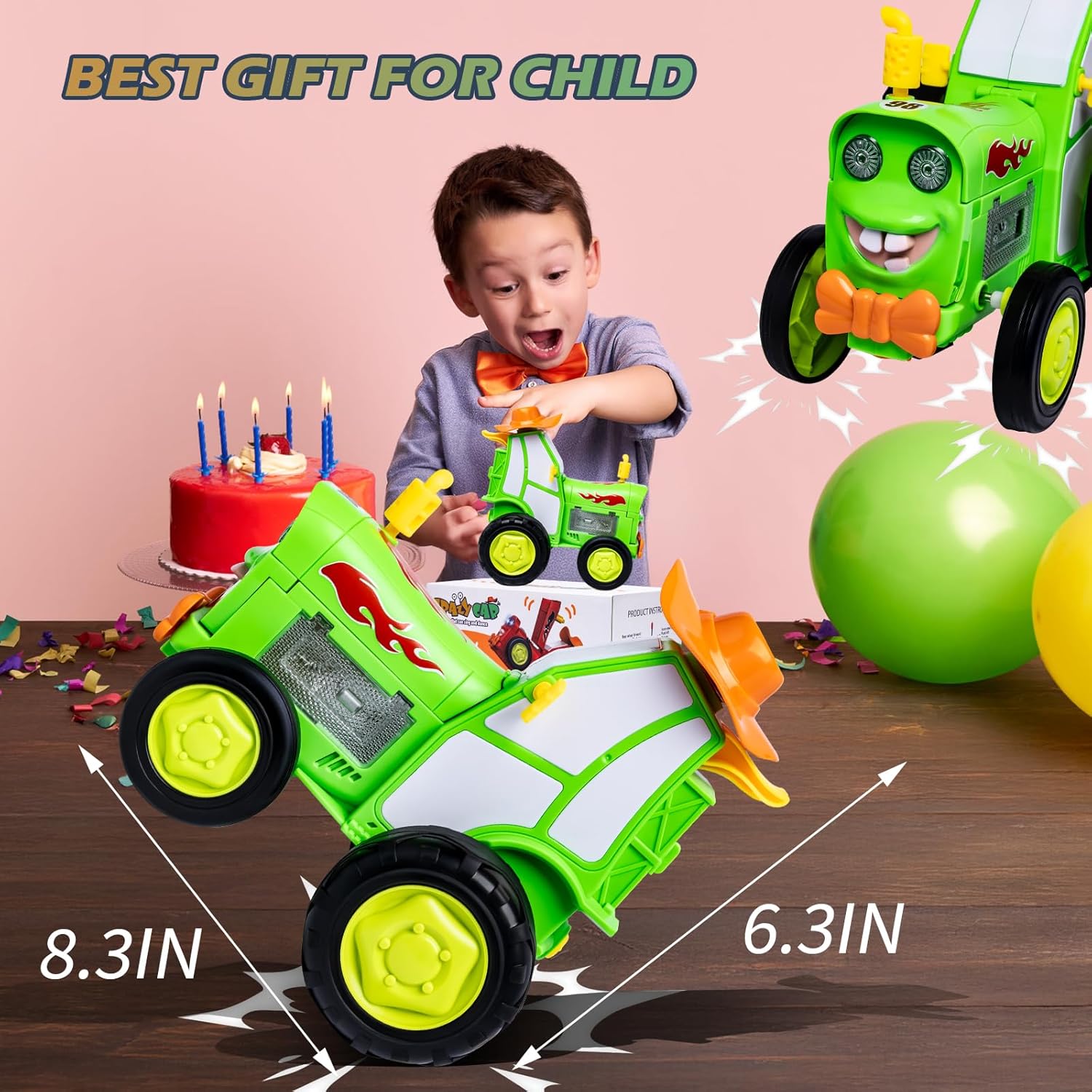 سيارة LYYCLFQ Jump للتحكم عن بعد، سيارة RC تدور 360 درجة للأطفال، سيارة راقصة لاسلكية عن بعد، لون أخضر