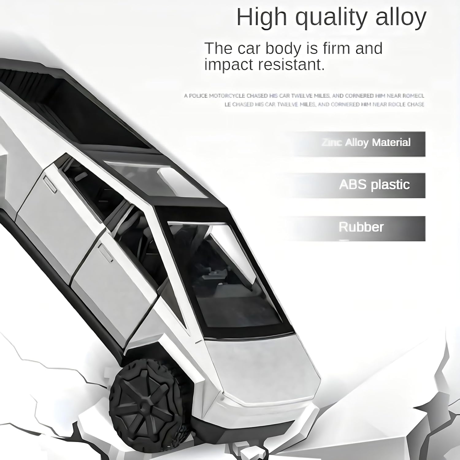 MARTYRA Tesla Cybertruck Vehicle, 1:24 Scale Diecast Cybertruck, Pickup Truck Model Metal Toy, with Sound and Light for Studio, for Kids Gift or Tesla Vehicles Model Collection Enthusiasts