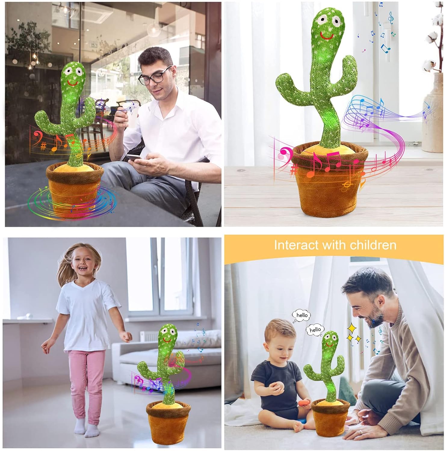 لعبة الصبار الراقص المتكلم من seOSTO، لعبة الصبار الراقص، دمية قطيفة إلكترونية، هدايا ليوم الطفل العالمي