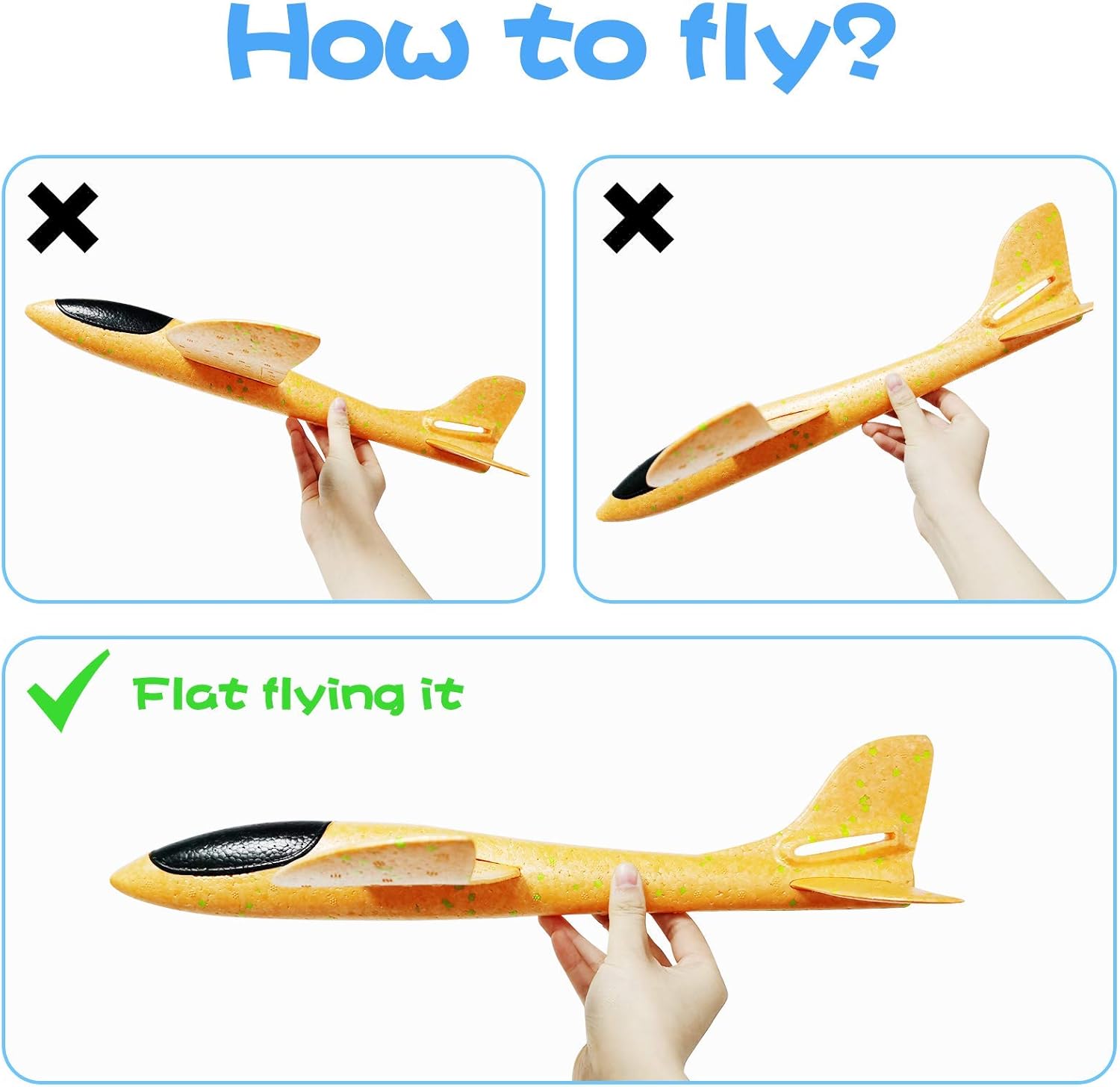 مجموعة من 4 ألعاب طائرات، طائرة رغوية كبيرة بقطر 17.5 بوصة، وضعي طيران، طائرات للأطفال، هدايا للأولاد من سن 3 إلى 7 سنوات، ألعاب رياضية خارجية، هدايا حفلات أعياد الميلاد