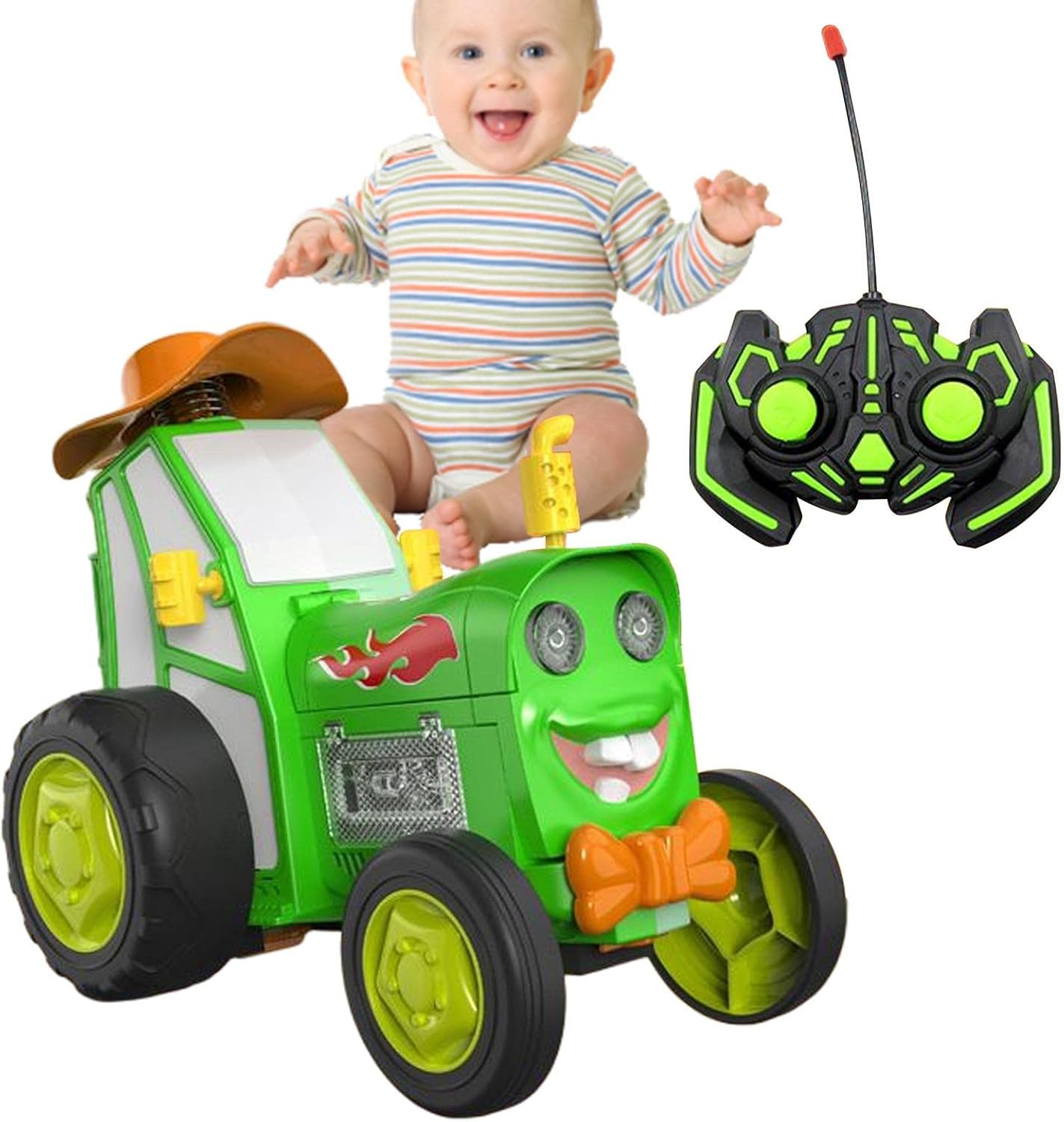 سيارة قفز مجنونة، سيارات تحكم عن بعد دوارة قابلة لإعادة الشحن عبر USB مع موسيقى وإضاءة للأولاد، لعبة زاحفة، سيارات تحكم عن بعد، سيارة بهلوانية، هدايا عيد ميلاد للأولاد والبنات من سن 3 سنوات فما فوق