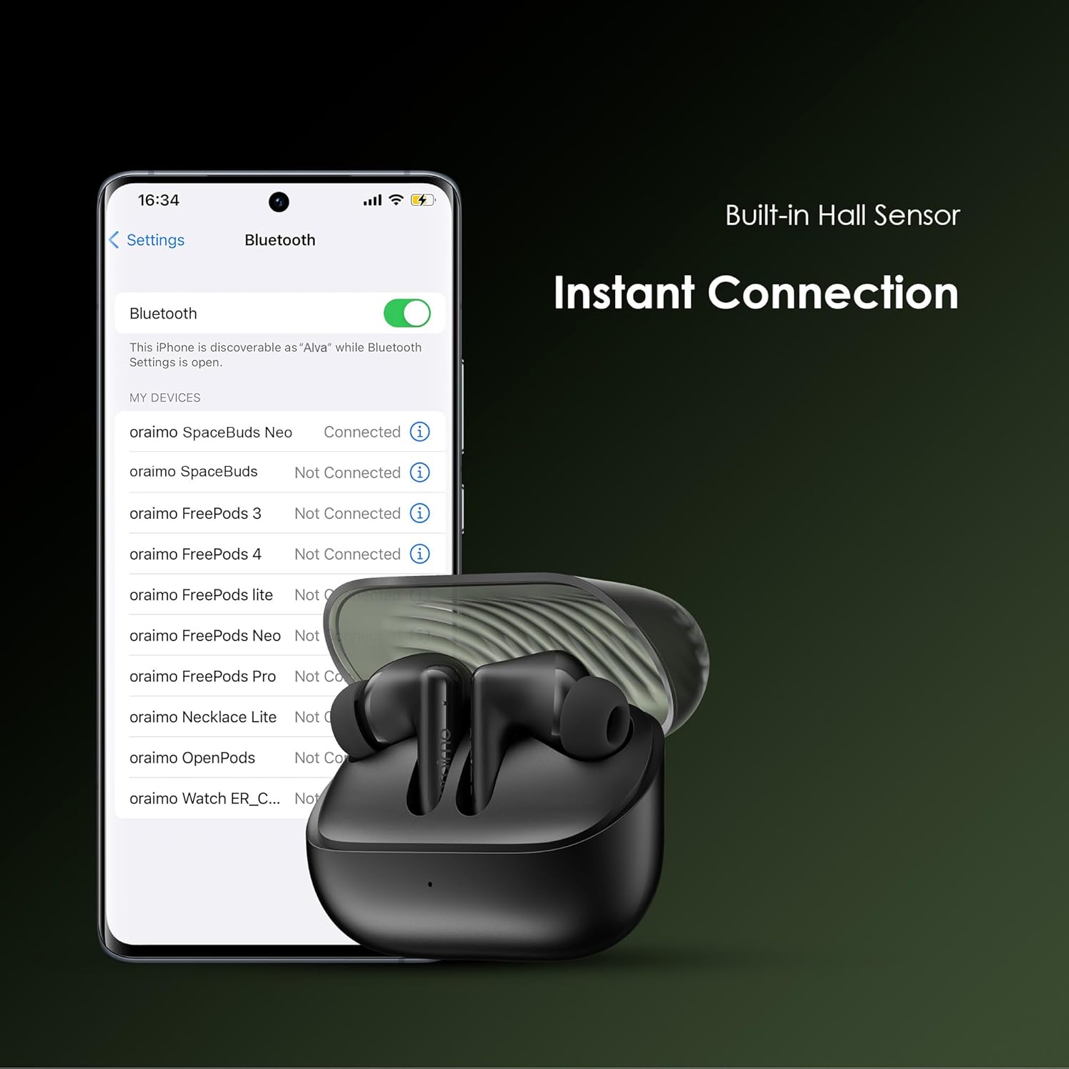 Oraimo OTW-323 SpaceBuds Neo True Wireless Earbuds Speed Black