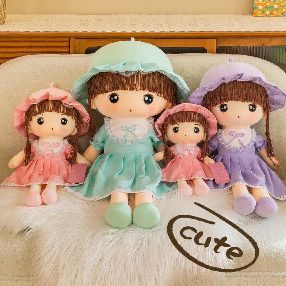 JAWSEU Cuddly Doll, Soft Rag Doll, Girls Plush Doll, Stuffed Dolls with Clothes, Hair, Cute Princess Fairy Stuffed Toy, Fairy Tale, Princess Ragdoll Plush Toy, Gift for Baby Children