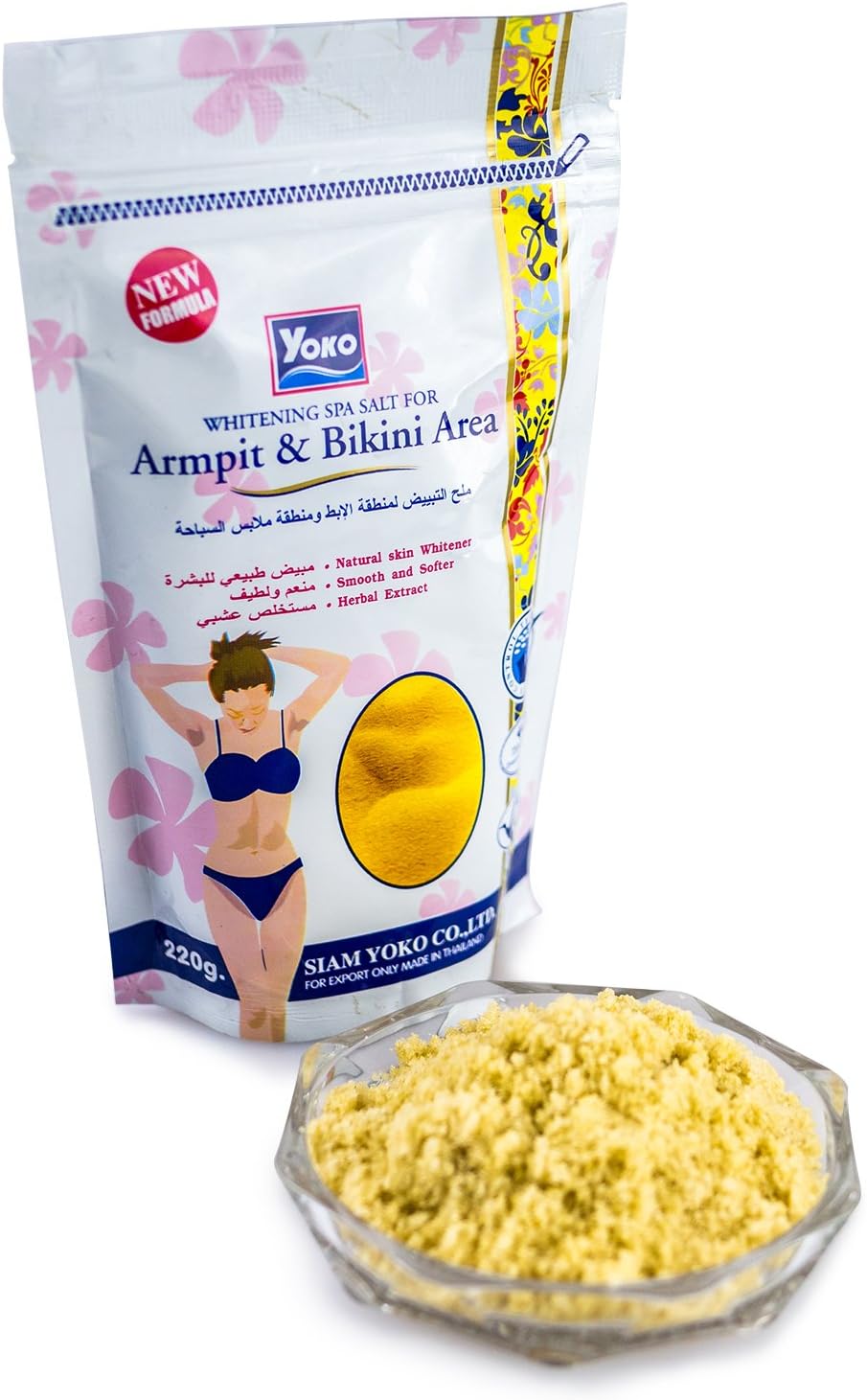 YOKO Whitening Spa Salt For Armpit and Bikini Area (220g, White)