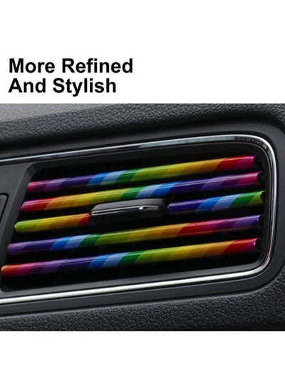 مكيف هواء سيارة منفذ الهواء شرائط زخرفية قابلة للانحناء لتقوم بها بنفسك شرائط زخرفية عالمية لمعظم منافذ الهواء 20 قطعة