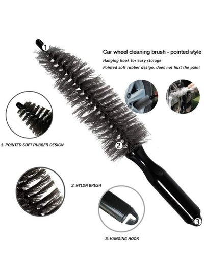 Wheel Brush for Car Alloy Wheel and Tyre Brush Cleaning Set with Towel
