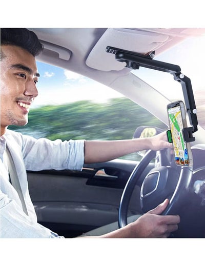 حامل هاتف خلوي واقي من الشمس للسيارة، مشبك تثبيت للهاتف الخلوي للسيارة، حامل هاتف للرؤية الخلفية بزاوية 360 درجة لواقي الشمس للسيارة